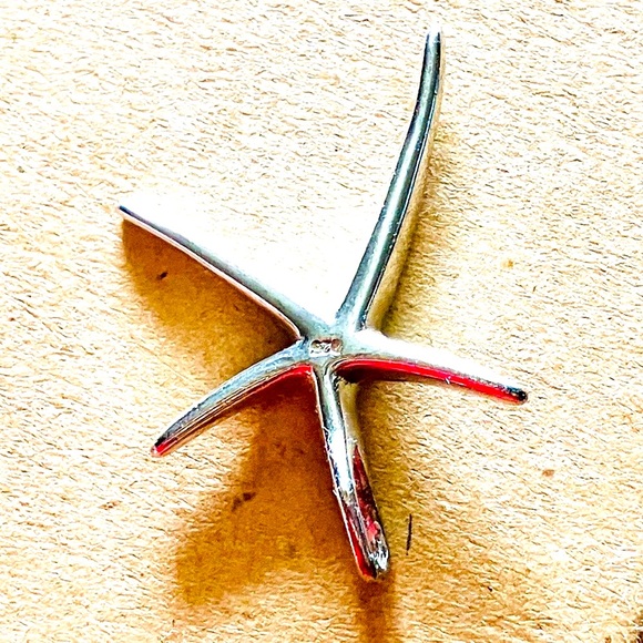 Blue Opalescent Starfish Pendant Necklace - Picture 3 of 6